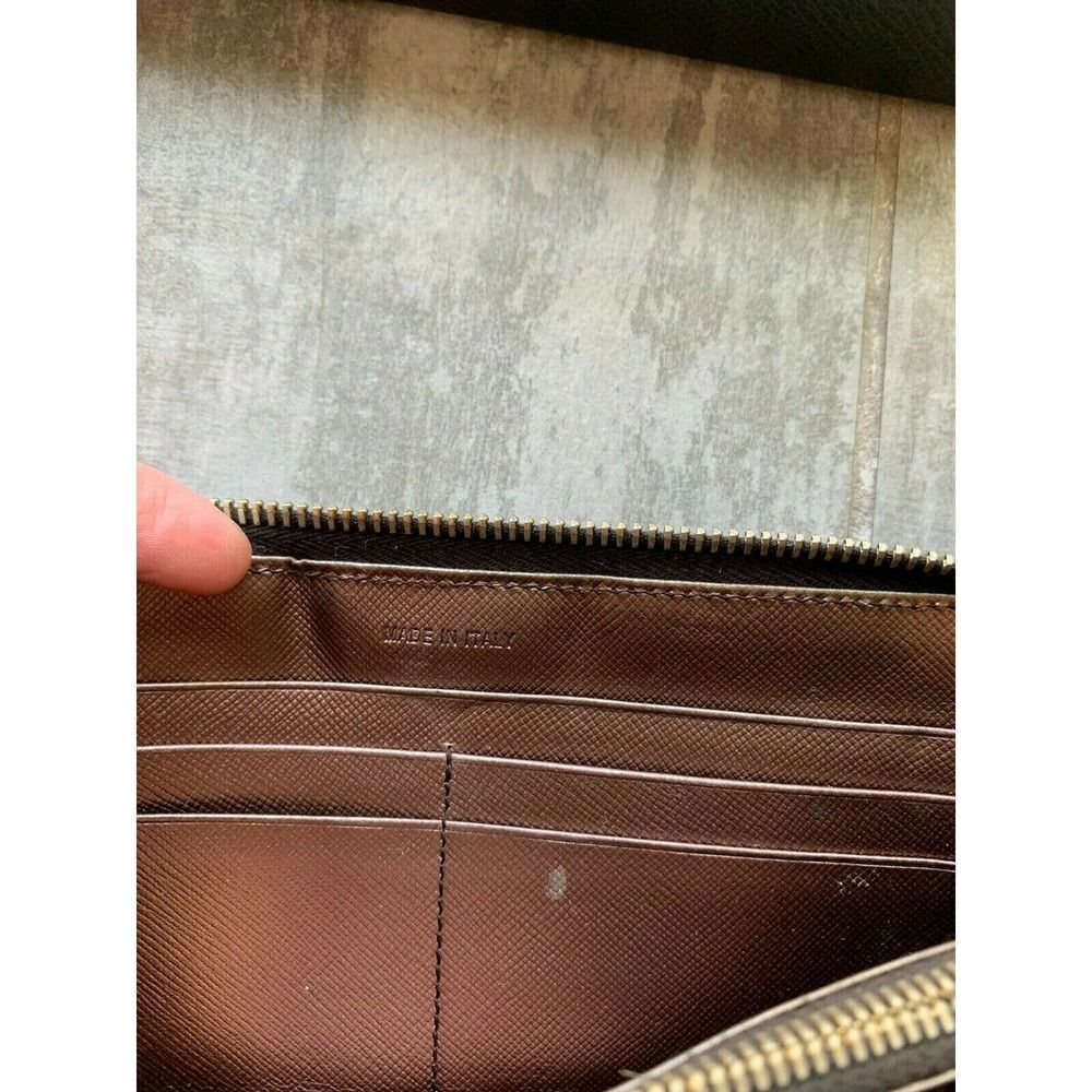 PRADA Milano Saffiano Metal Leather Zip Around Wallet Purse Brunito Pewter0 - Picture 10 of 12